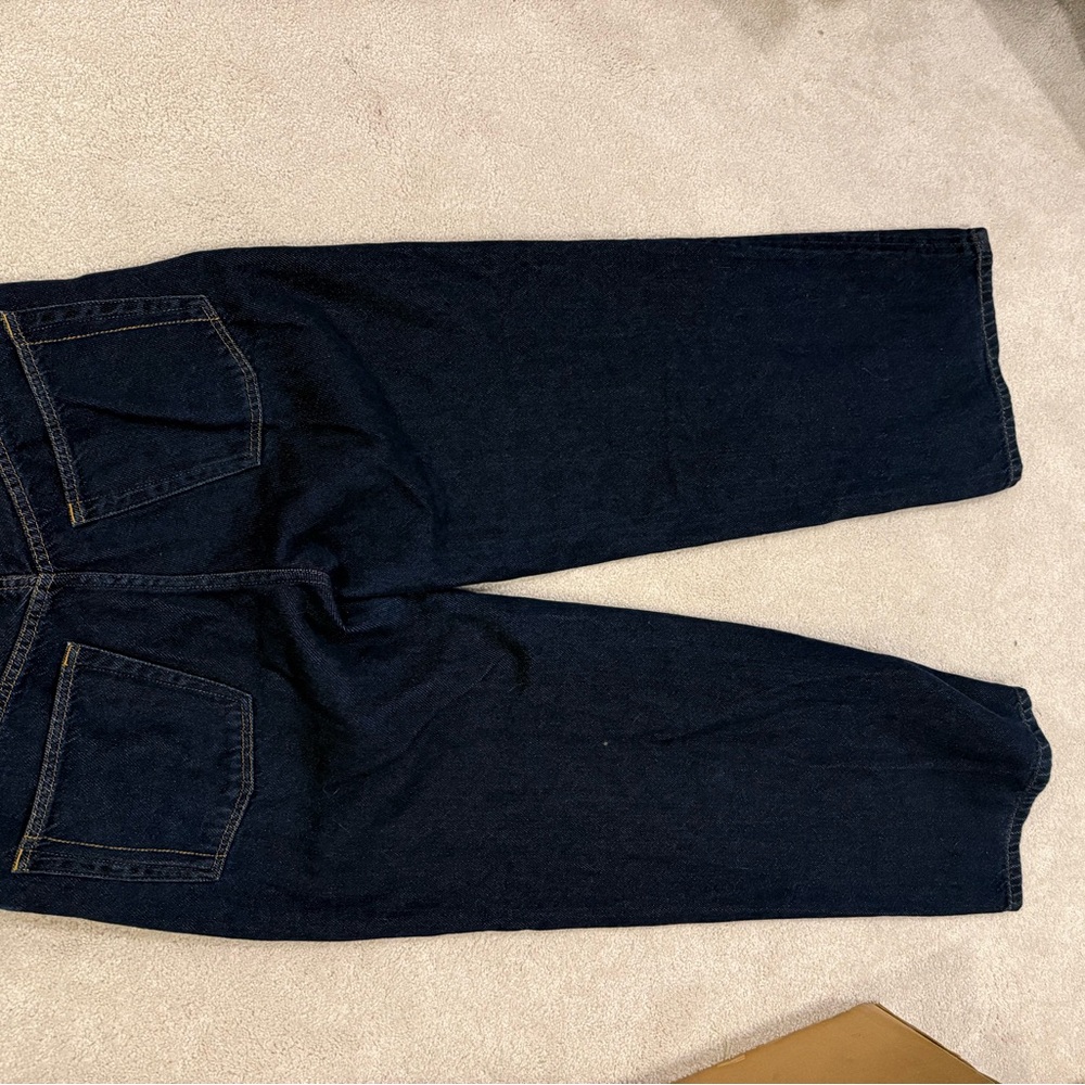 Stylish Dark Blue Wide Leg Jeans - Picture 2 of 4